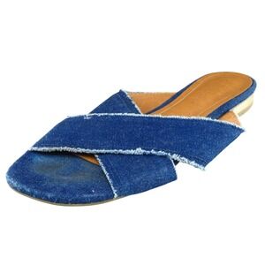 Raphaella Booz Sz 9 M Blue Slide Fabric Women Sandals
